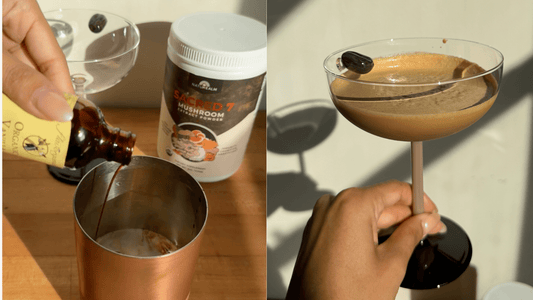 Naturealm Sacred 7 Mushroom Powder Virgin Espresso Martini Steps