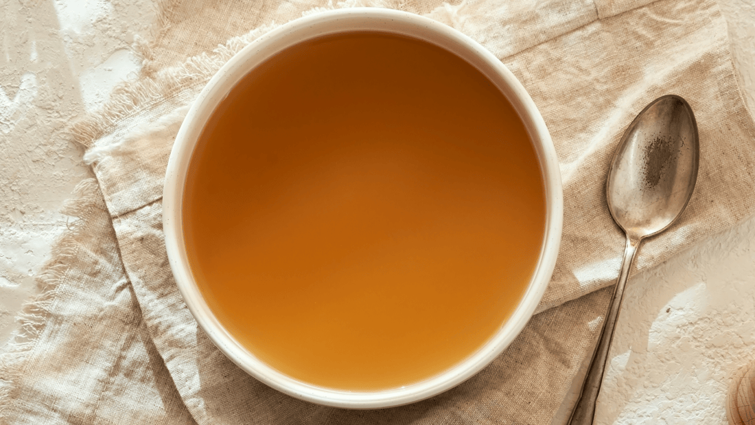 Lion's Mane Mushroom Extract Drinking Broth in Mug with Spoon