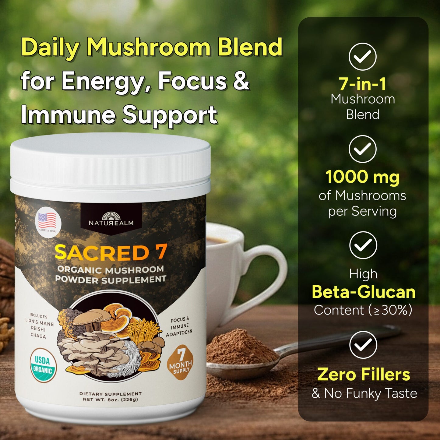 Sacred 7 Mushroom Extract Powder